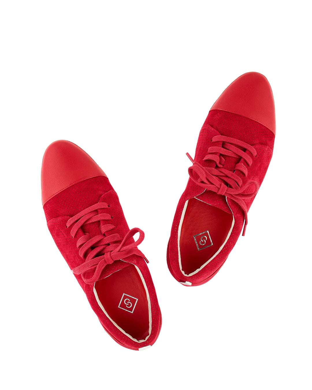 Eye catching red suede sneaker for women The WEEKENDER Cocktail Sneakers